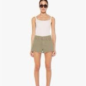 Mother The Dodger Short Short Olive Green Women’s Shorts 27